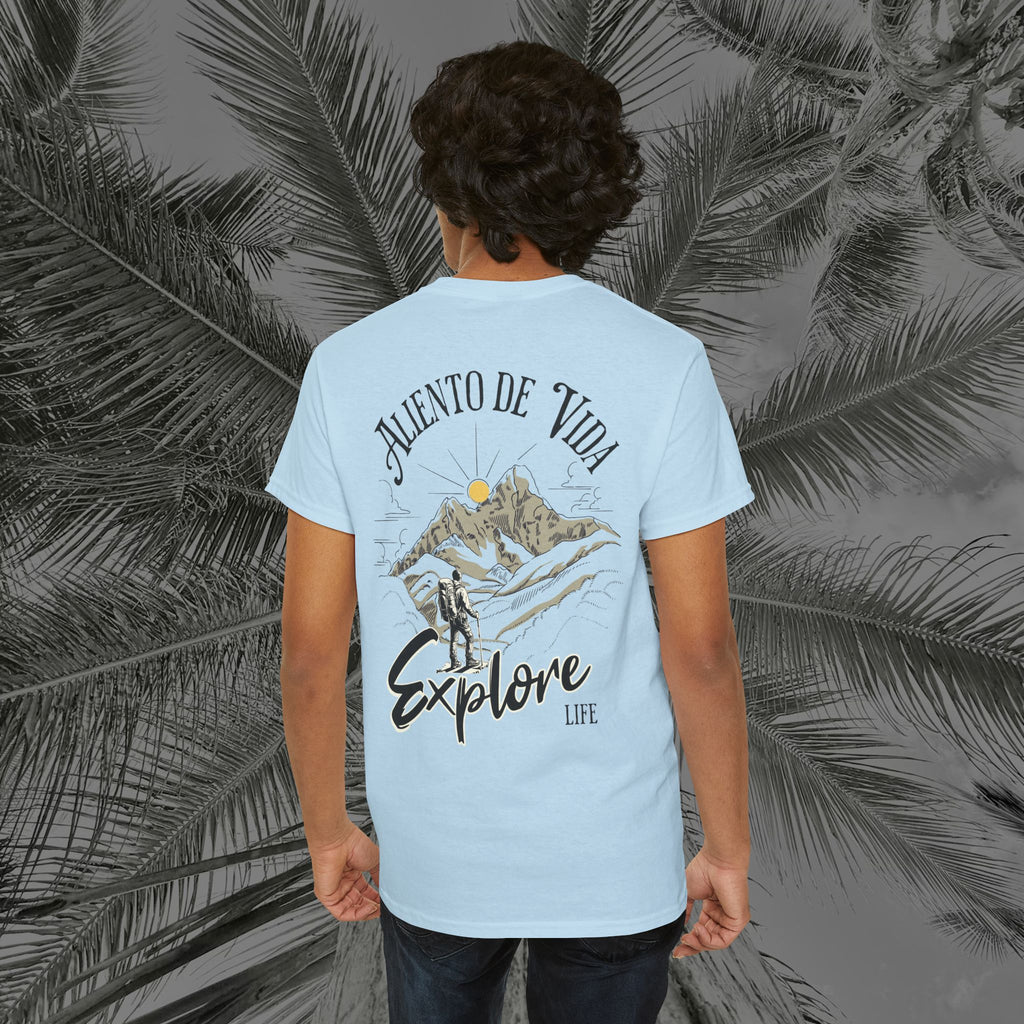 Climbing To New Heights - (UNISEX) Heavy Cotton T-Shirt - Aliento De Vida