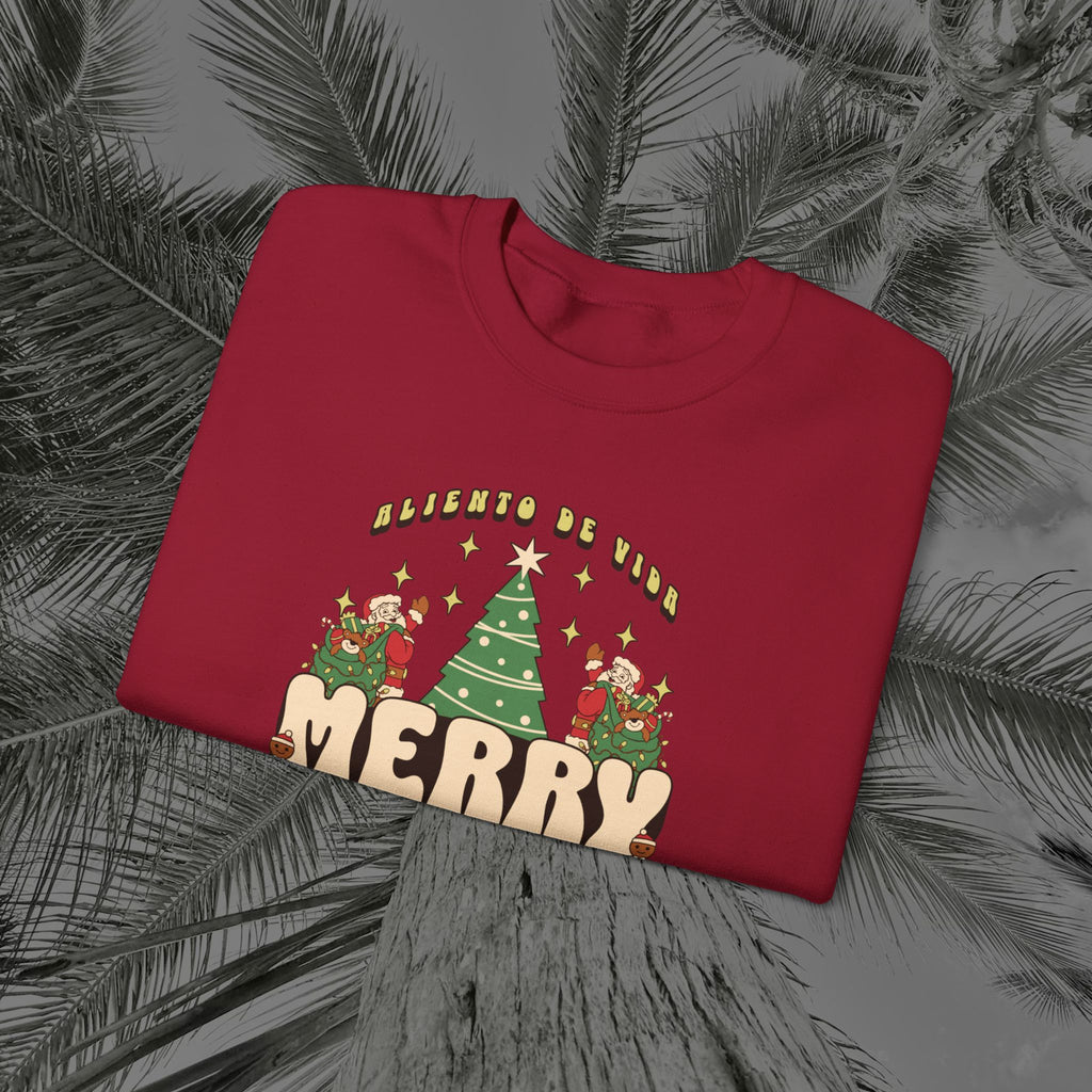 Retro Merry Magic- (UNISEX) Cozy Crewneck Sweatshirt - Aliento De Vida
