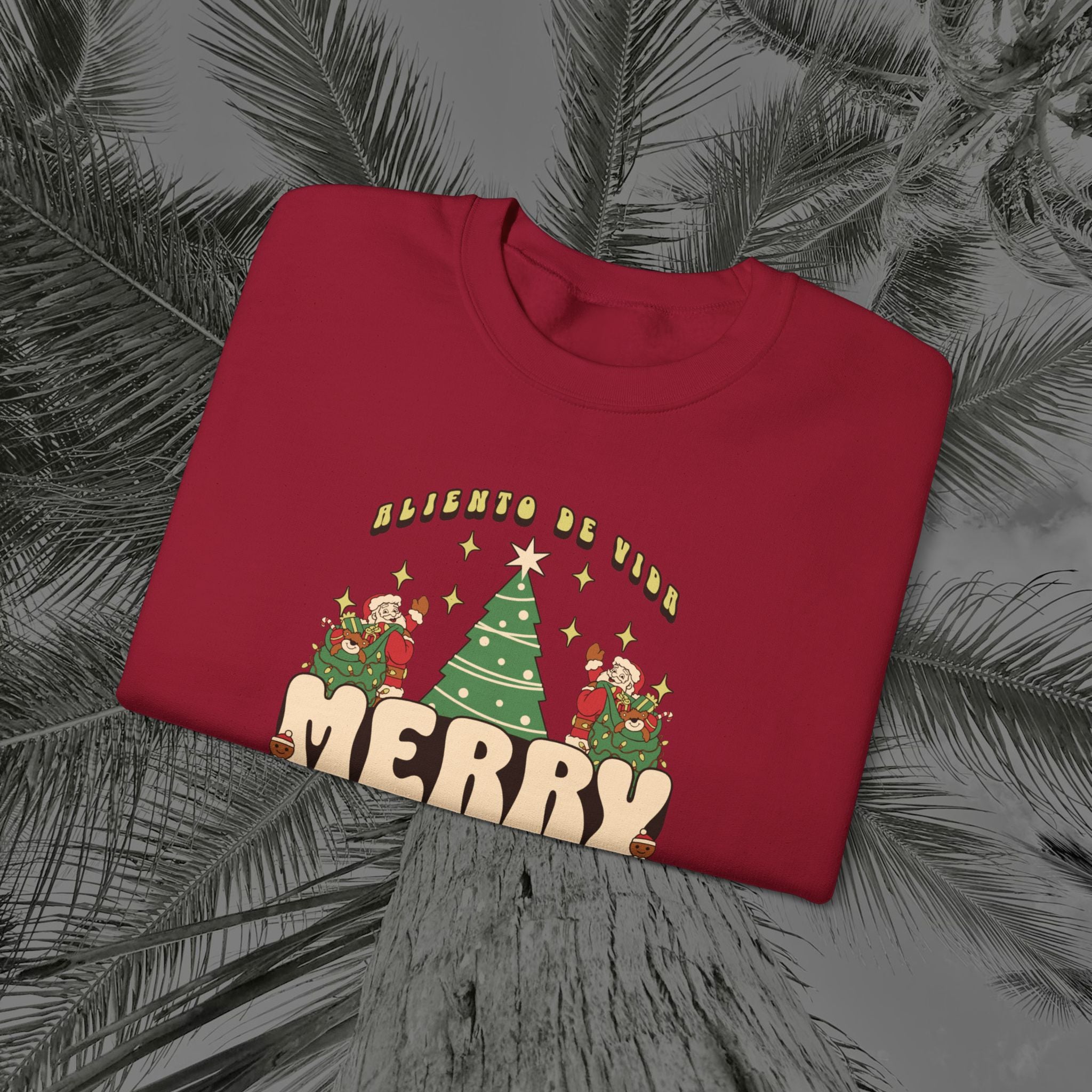 Retro Merry Magic- (UNISEX) Cozy Crewneck Sweatshirt - Aliento De Vida