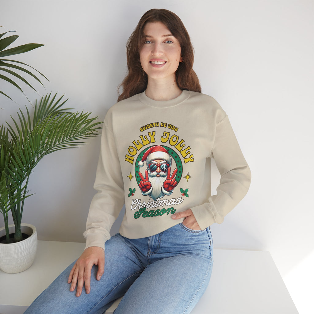 Peace Out, North Pole Edition - (UNSEX) Cozy Crewneck Sweatshirt – Aliento De Vida