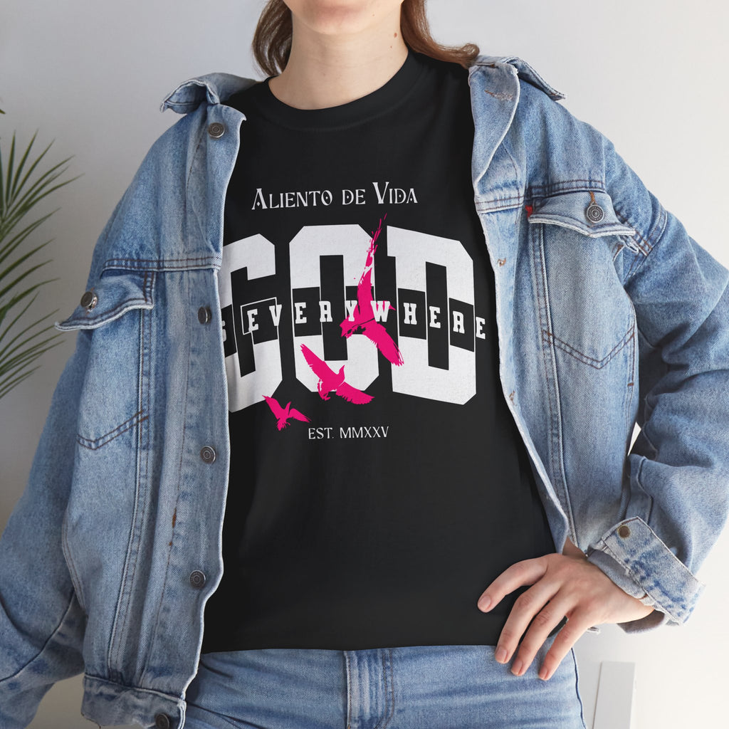 God Is Everywhere - (UNISEX) Heavy Cotton Tee - Aliento De Vida