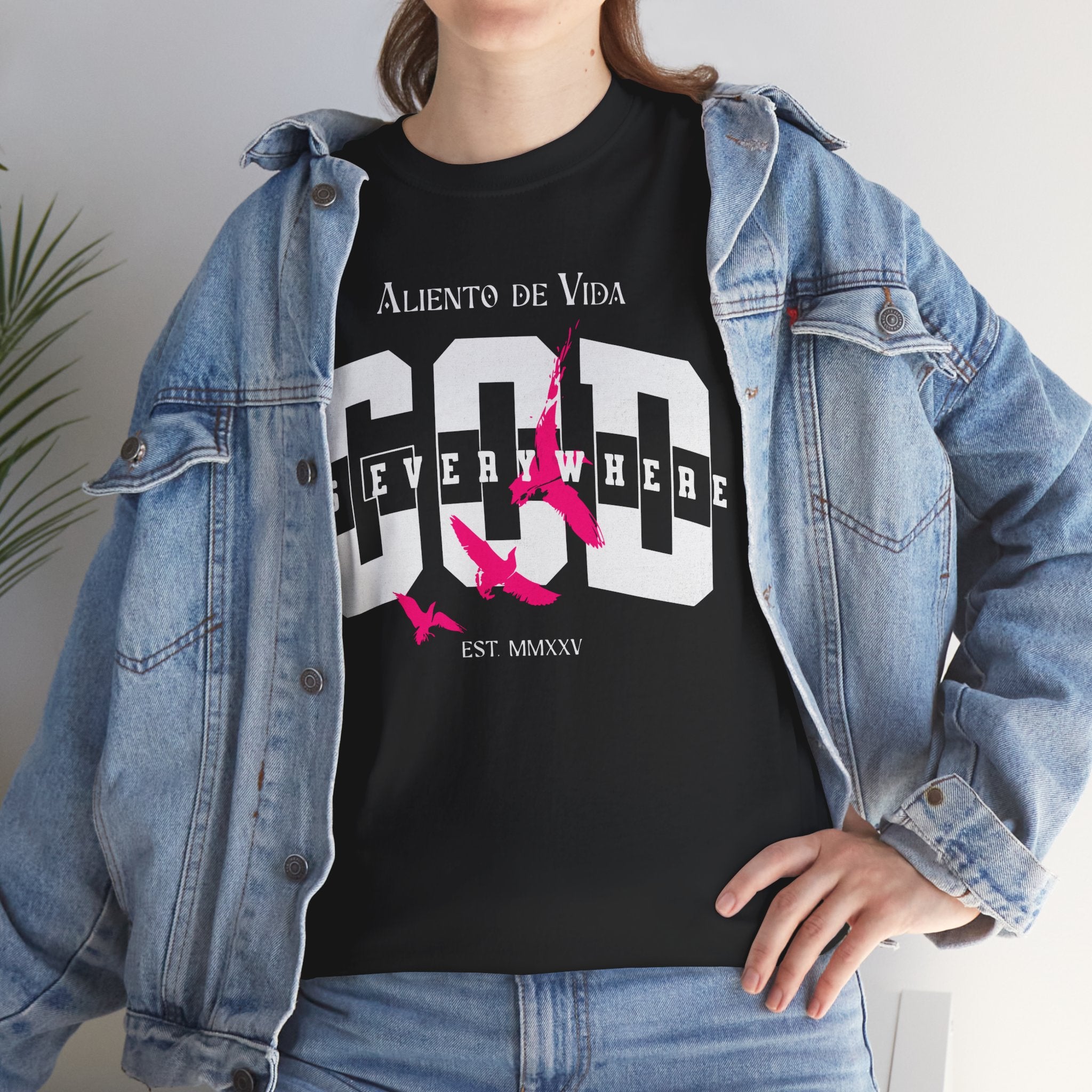 God Is Everywhere - (UNISEX) Heavy Cotton Tee - Aliento De Vida