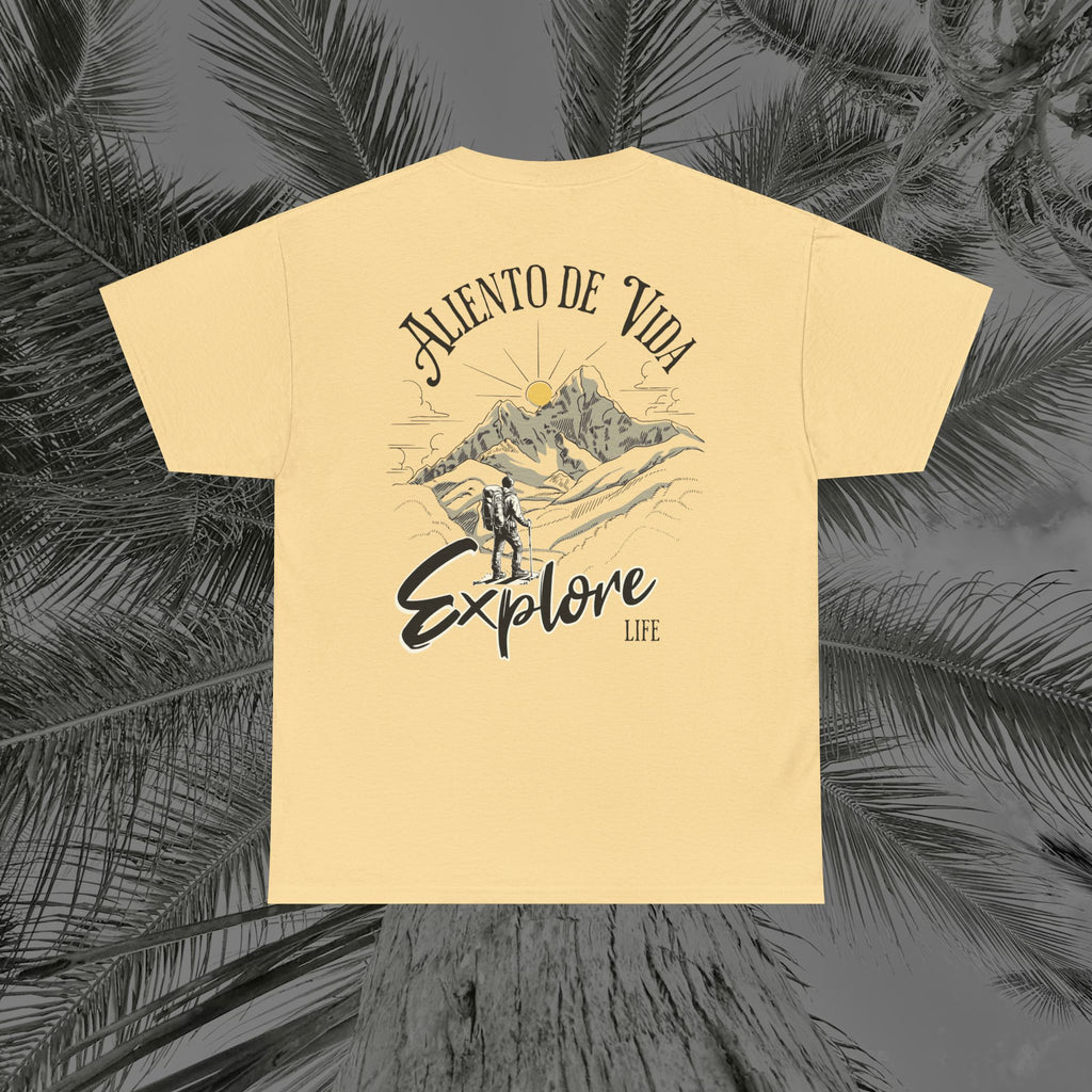 Climbing To New Heights - (UNISEX) Heavy Cotton T-Shirt - Aliento De Vida