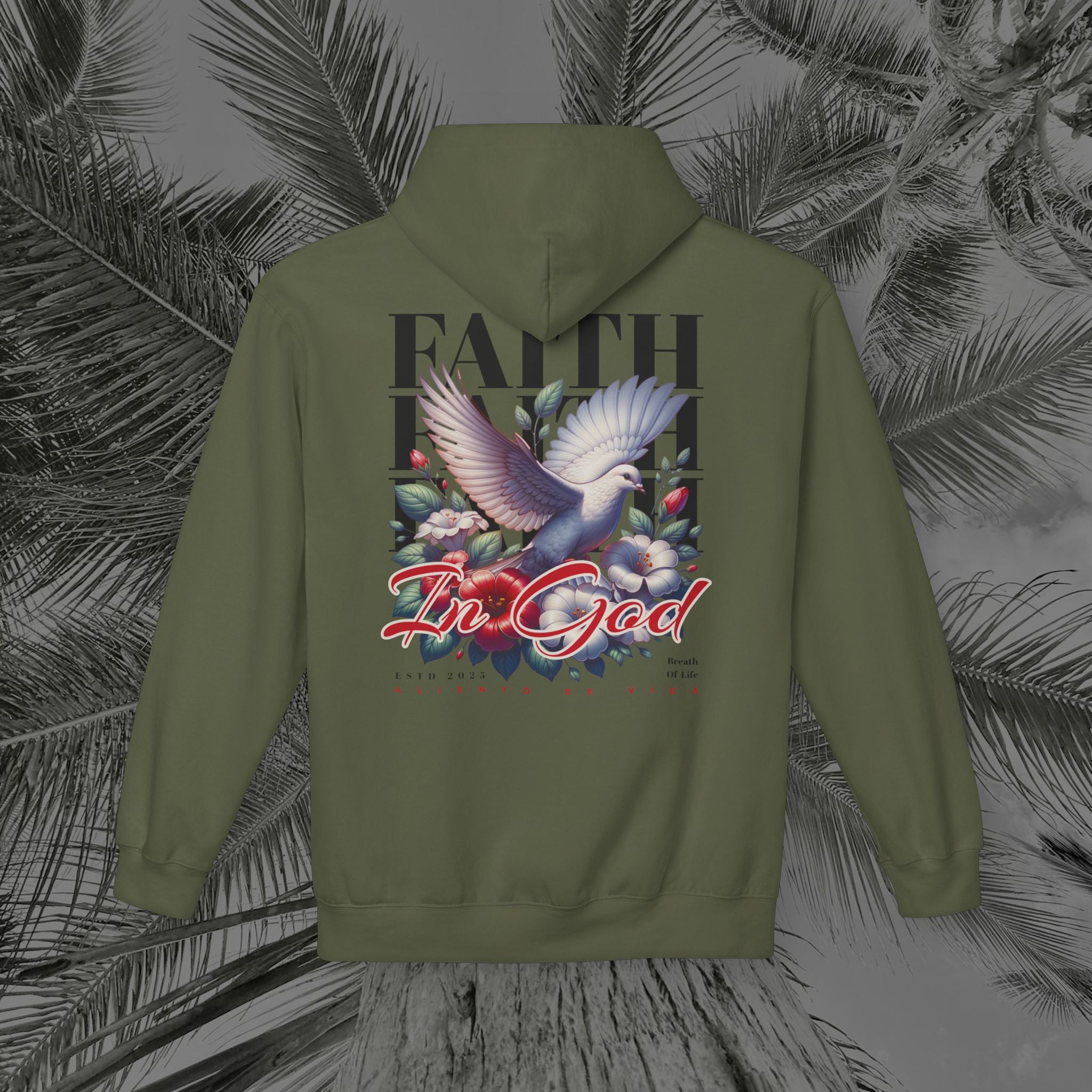 Wings of Grace - (UNISEX) Midweight Fleece Hoodie- Aliento De Vida