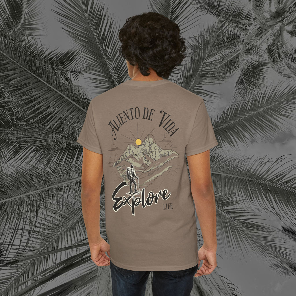 Climbing To New Heights - (UNISEX) Heavy Cotton T-Shirt - Aliento De Vida