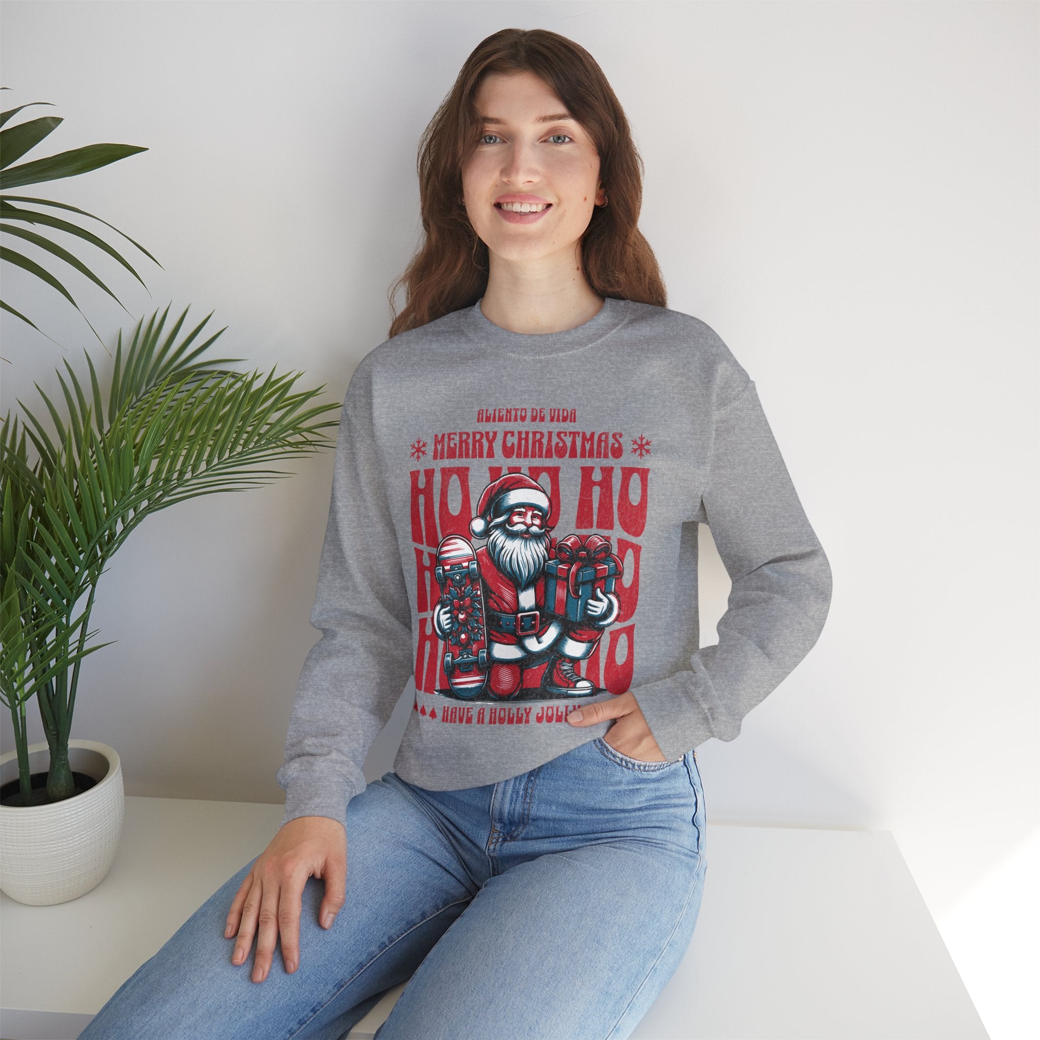Naughty by Nature, Santa by Choice - (UNISEX) Cozy Crewneck Sweatshirt - Aliento De Vida