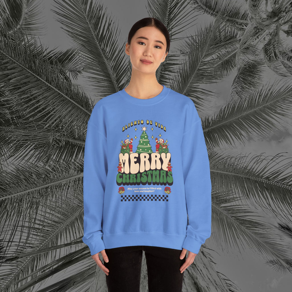 Retro Merry Magic- (UNISEX) Cozy Crewneck Sweatshirt - Aliento De Vida