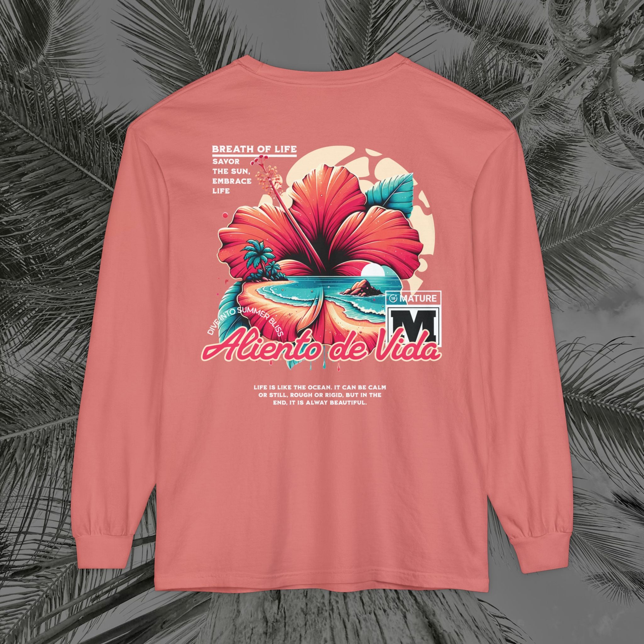 Breath Of Paradise - (UNISEX) Long Sleeve Shirt - Back Design - Aliento De Vida