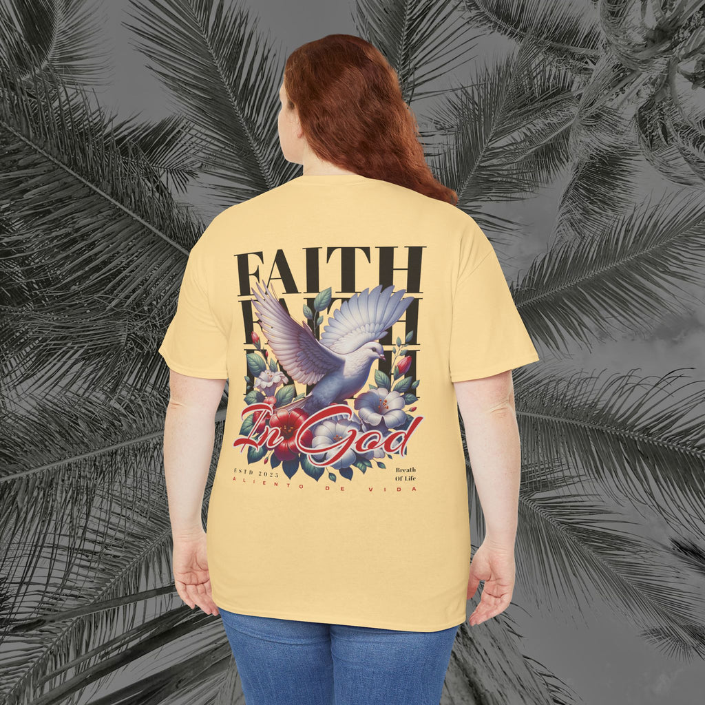 Wings of Grace - Back Design - Heavy Cotton Tee - Aliento De Vida