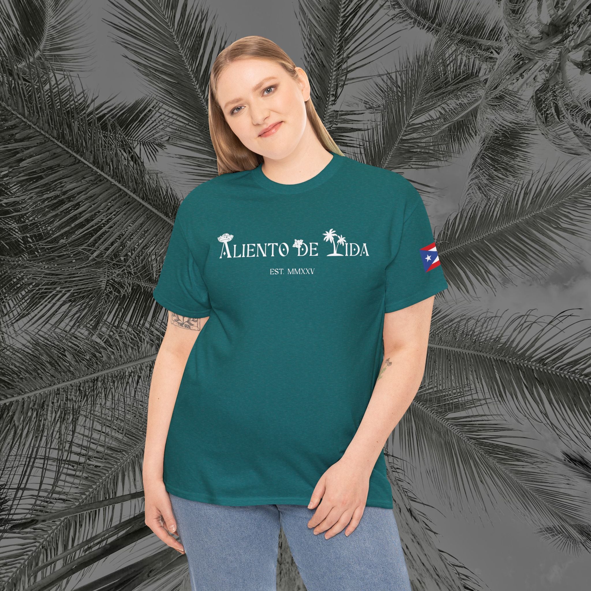Borikén Sunrise - PR COLLECTION - (UNISEX) Heavy Cotton Tee - Aliento De Vida