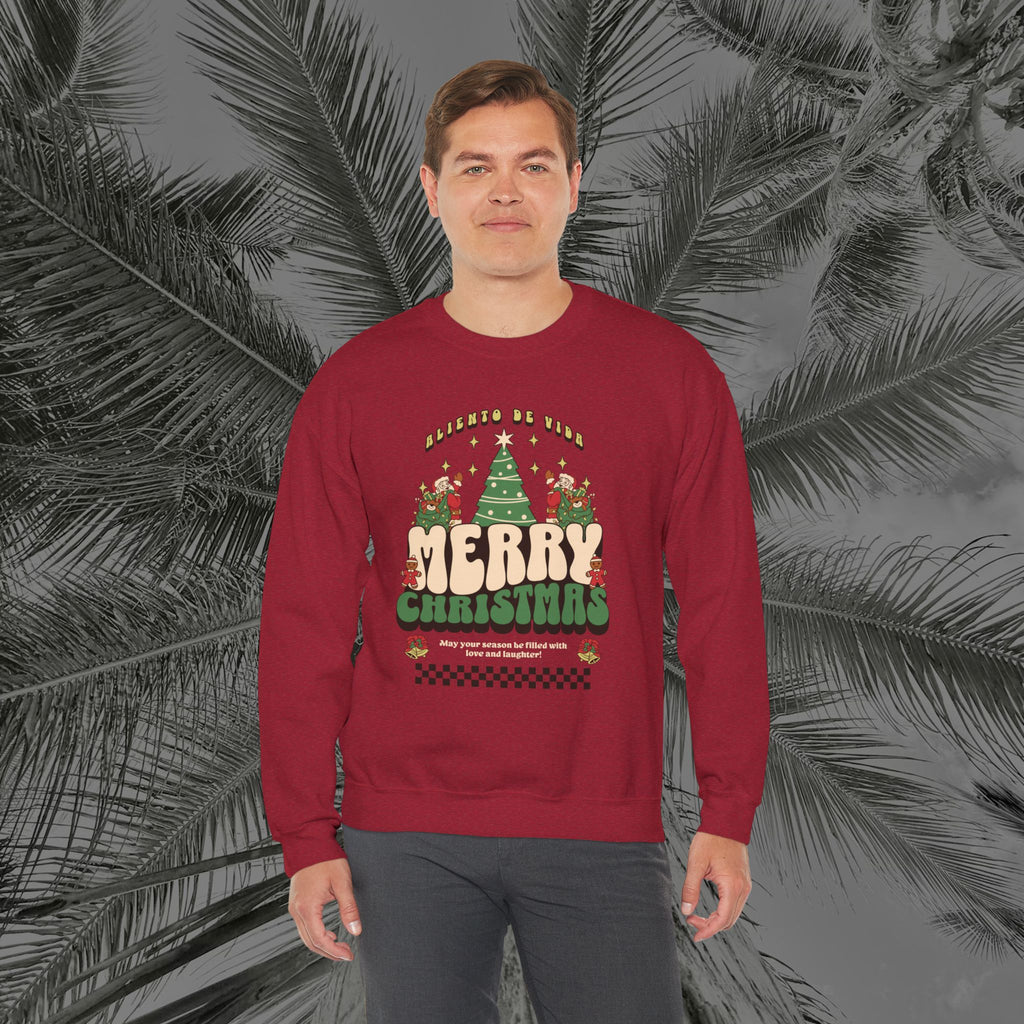 Retro Merry Magic- (UNISEX) Cozy Crewneck Sweatshirt - Aliento De Vida