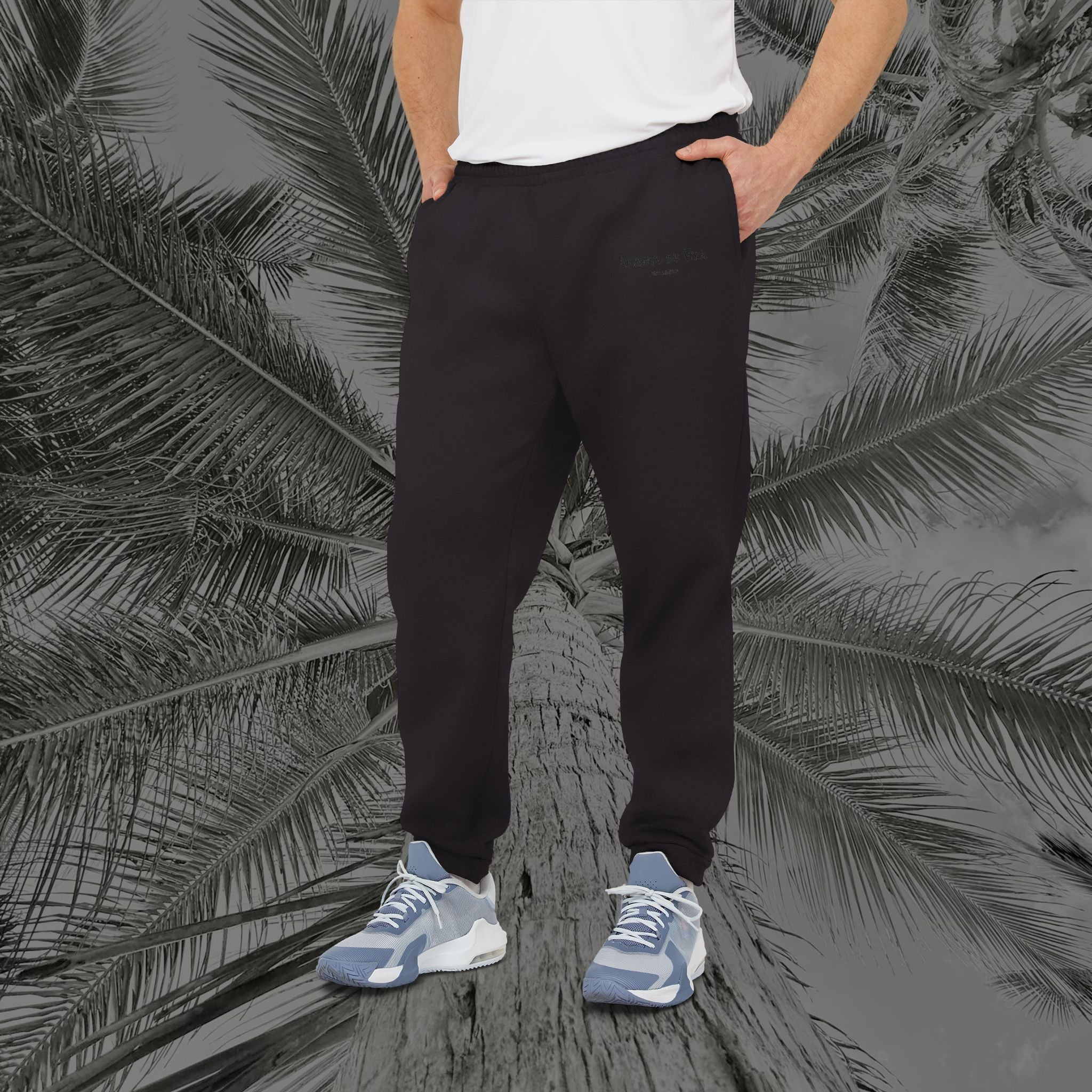 Aliento De Vida - (UNISEX) Adidas Fleece Joggers (Black Lettering)