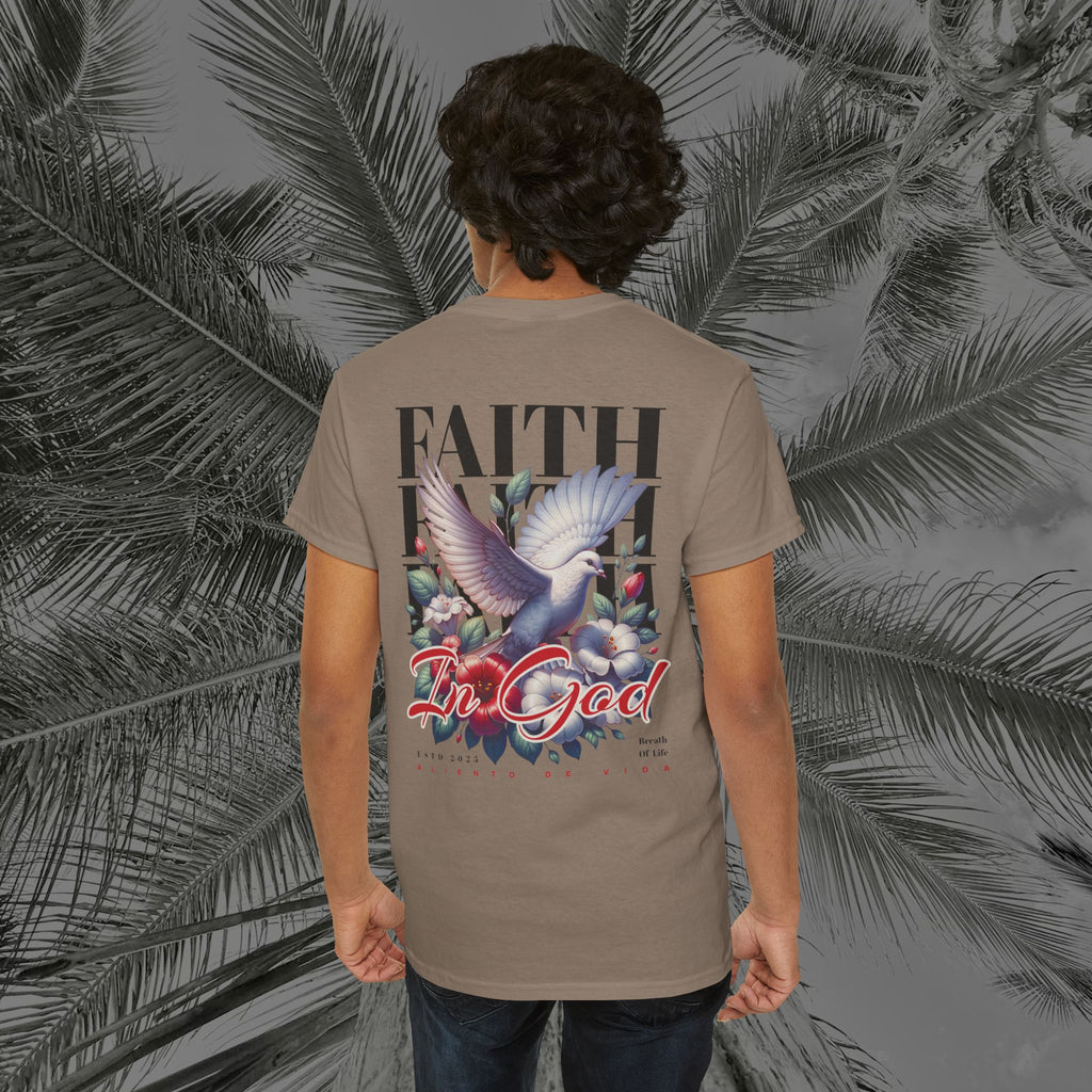 Wings of Grace - Back Design - Heavy Cotton Tee - Aliento De Vida