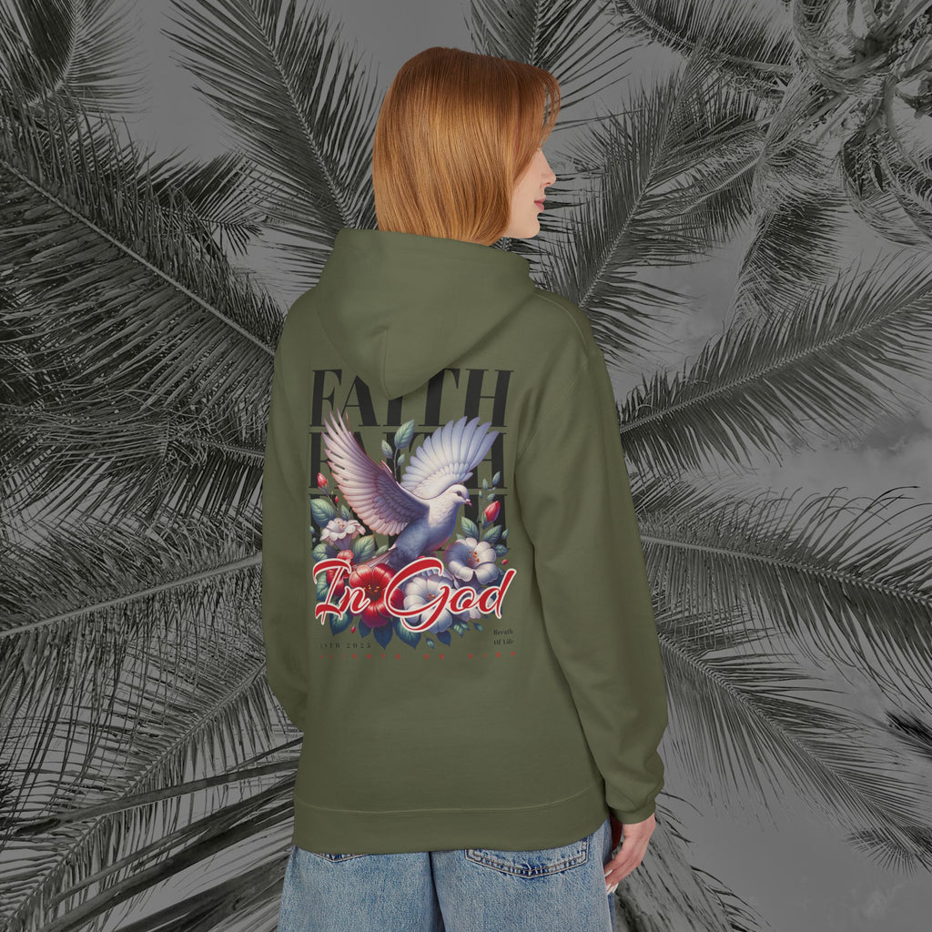 Wings of Grace - (UNISEX) Midweight Fleece Hoodie- Aliento De Vida