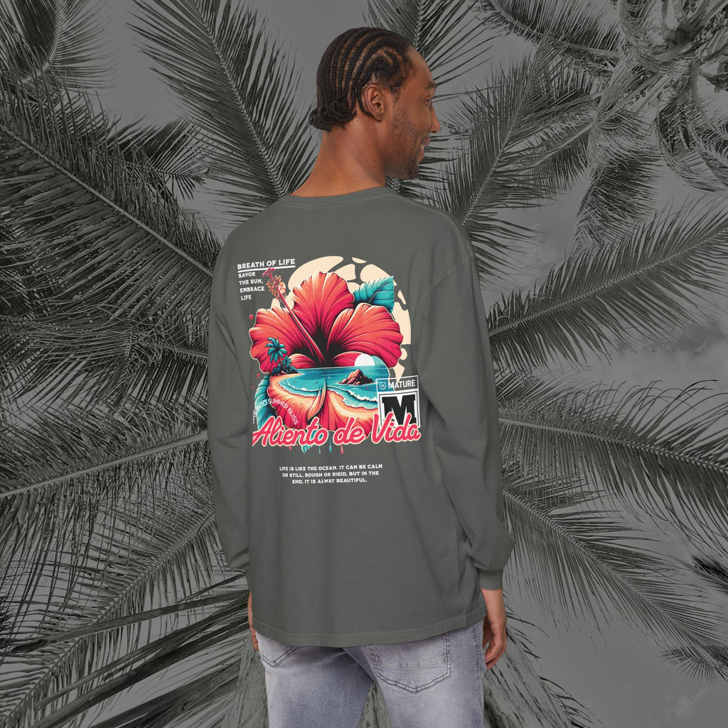 Breath Of Paradise - (UNISEX) Long Sleeve Shirt - Back Design - Aliento De Vida