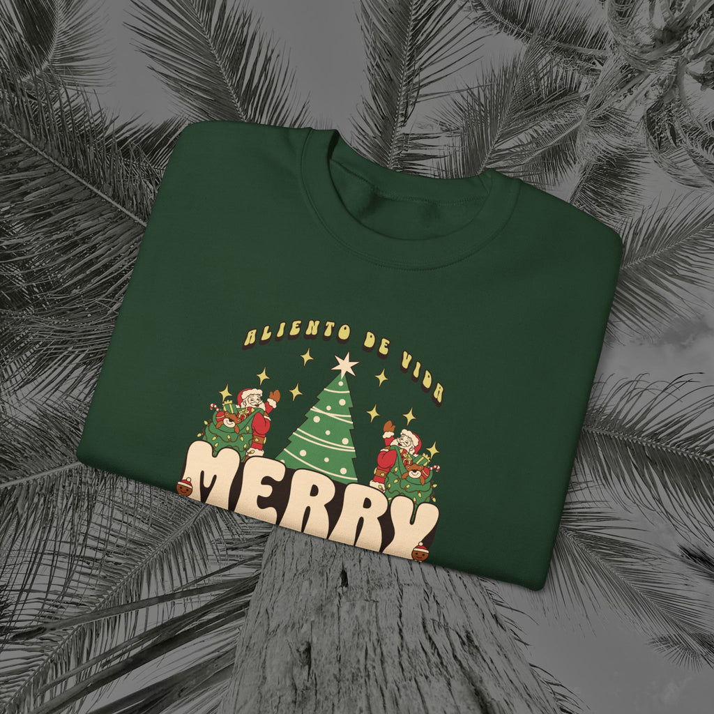 Retro Merry Magic- (UNISEX) Cozy Crewneck Sweatshirt - Aliento De Vida