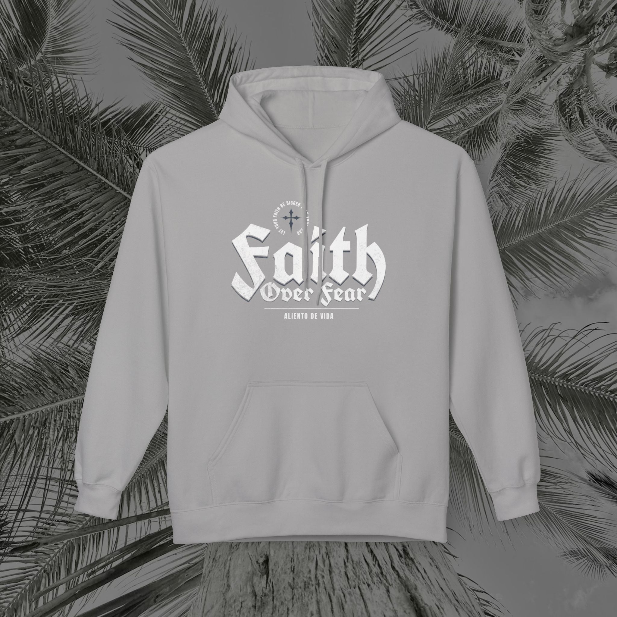 Faith Over Fear - (UNISEX) Midweight Fleece Hoodie - Aliento De Vida