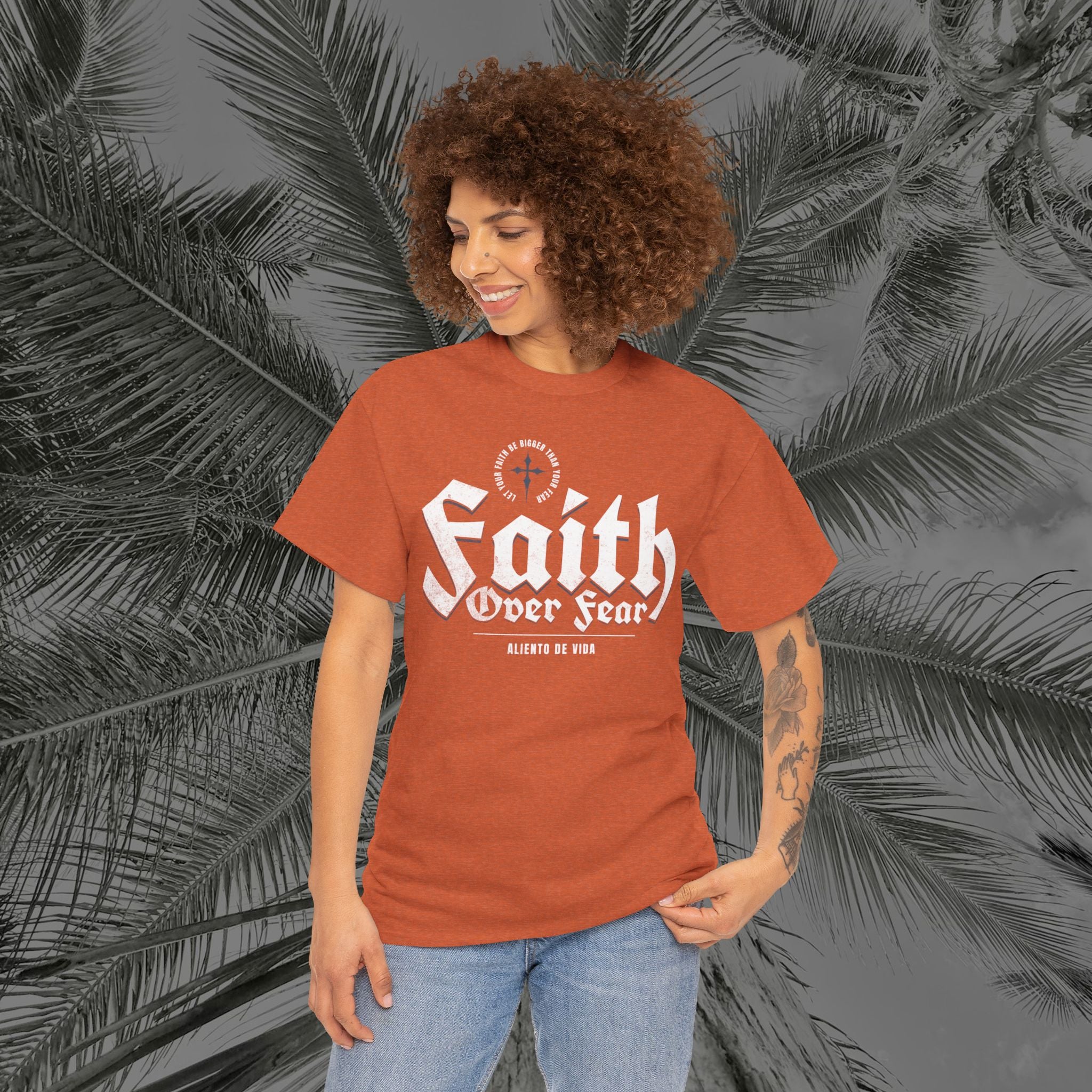 Faith Over Fear - (UNISEX) Heavy Cotton Tee - Aliento De Vida