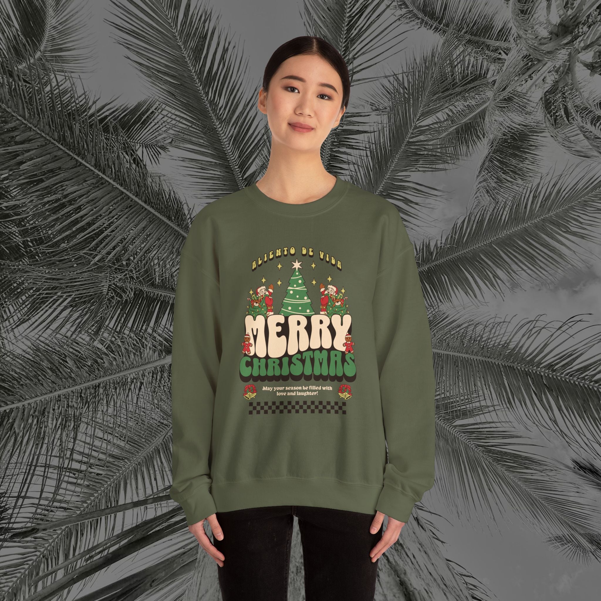 Retro Merry Magic- (UNISEX) Cozy Crewneck Sweatshirt - Aliento De Vida
