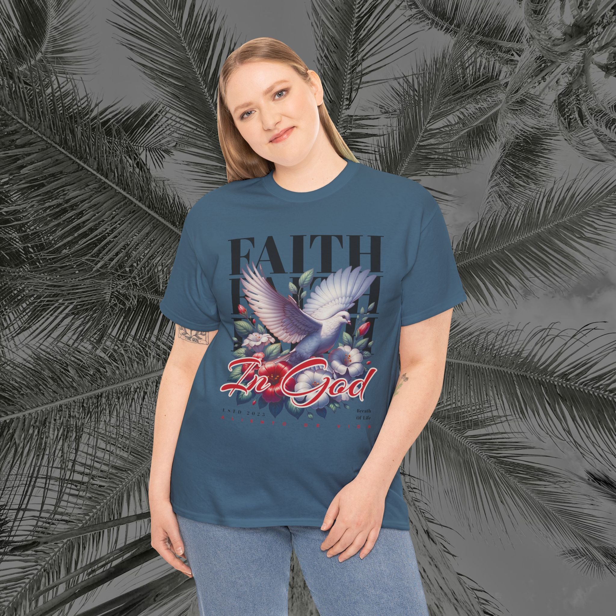 Wings of Grace - (UNISEX) Heavy Cotton Tee - Aliento De Vida
