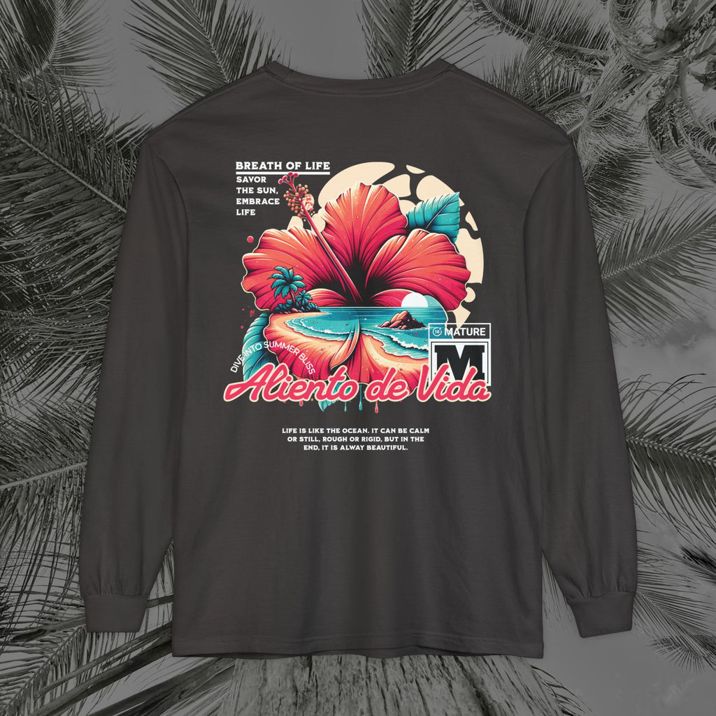Breath Of Paradise - (UNISEX) Long Sleeve Shirt - Back Design - Aliento De Vida
