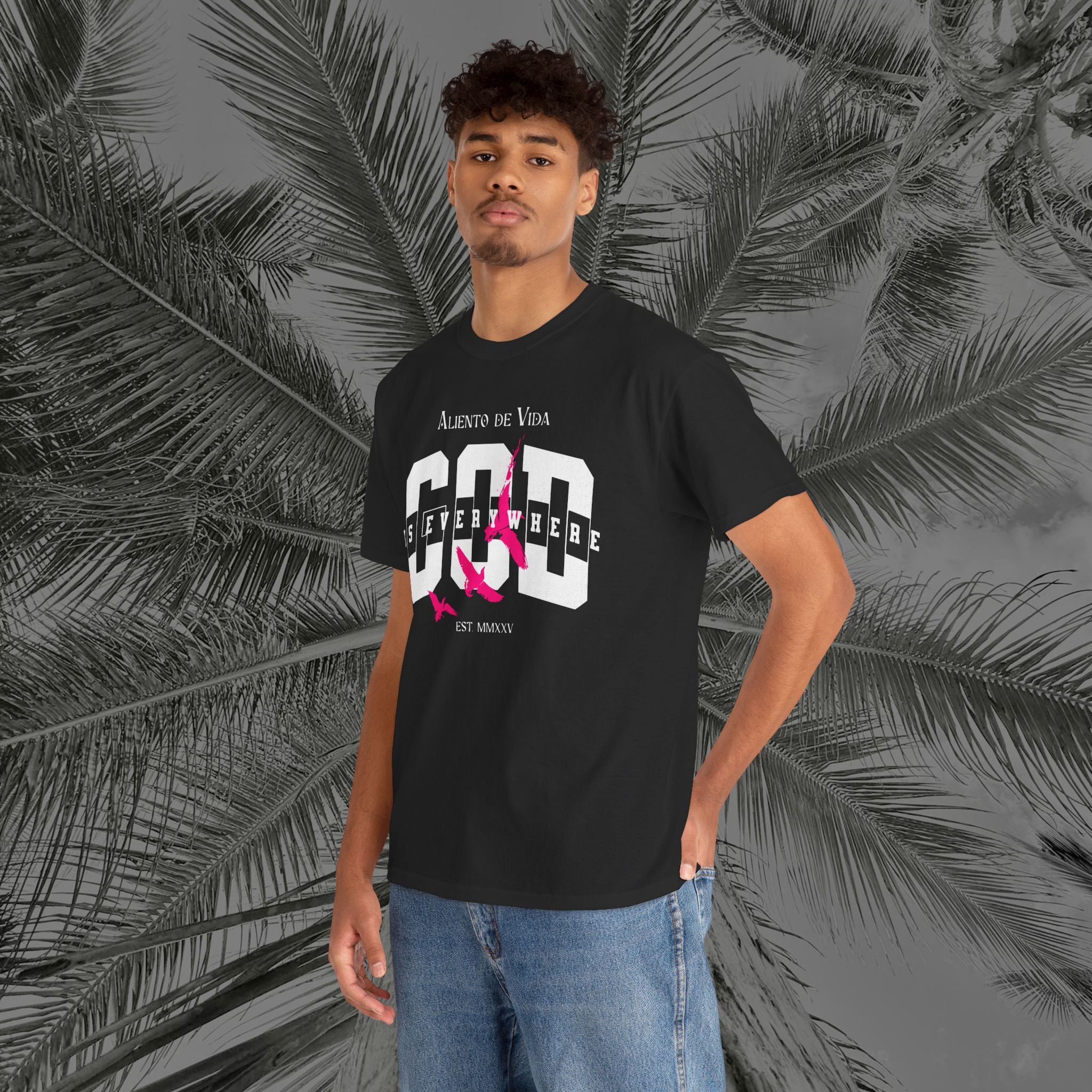 God Is Everywhere - (UNISEX) Heavy Cotton Tee - Aliento De Vida