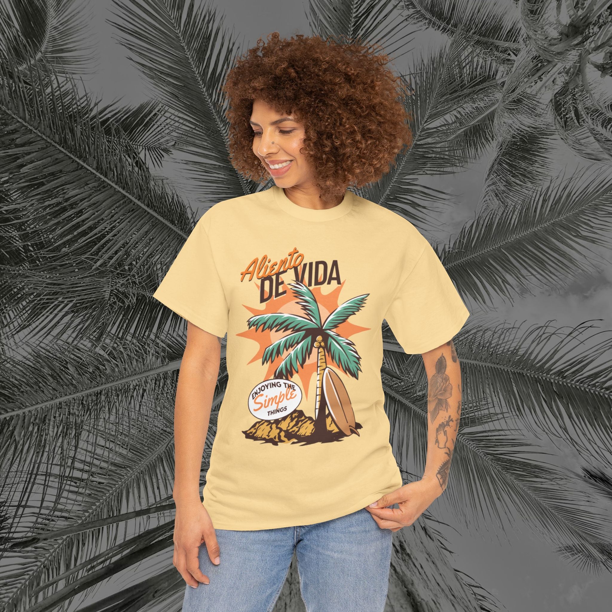Pure Palm - (UNISEX) Heavy Cotton Tee - Aliento De Vida
