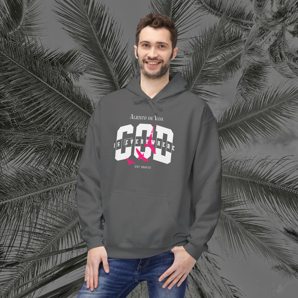 God Is Everywhere - (UNISEX) Midweight Fleece Hoodie - Aliento De Vida