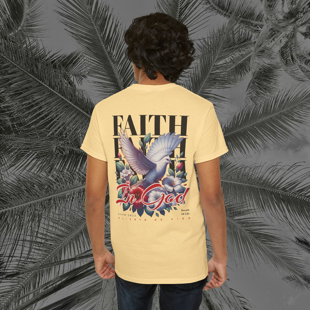 Wings of Grace - Back Design - Heavy Cotton Tee - Aliento De Vida