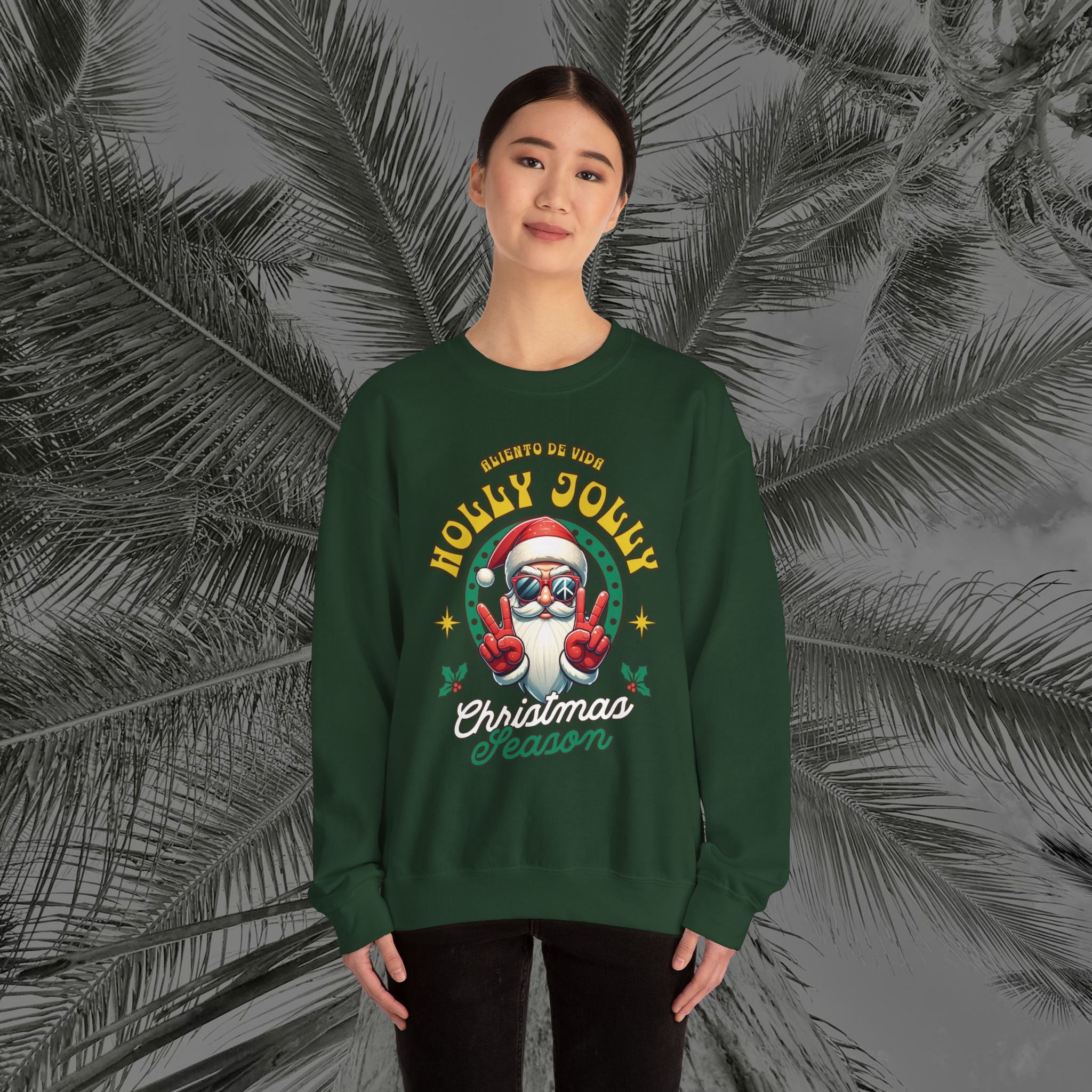 Peace Out, North Pole Edition - (UNSEX) Cozy Crewneck Sweatshirt – Aliento De Vida