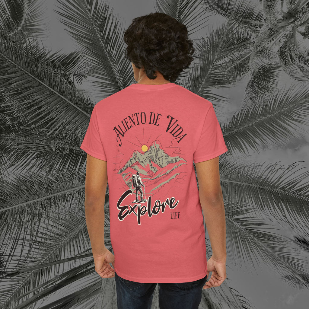 Climbing To New Heights - (UNISEX) Heavy Cotton T-Shirt - Aliento De Vida