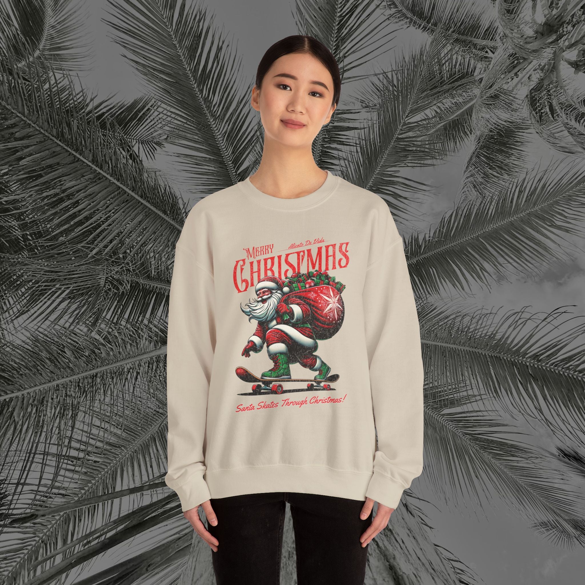 Merry Kickmas - (UNISEX) Cozy Crewneck Sweatshirt - Aliento De Vida