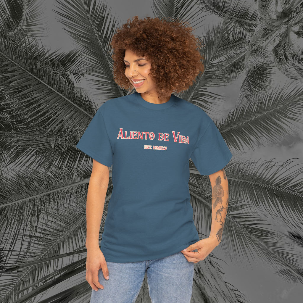 Breath Of Paradise - (UNISEX) Heavy Cotton T-Shirt - Back Design - Aliento De Vida