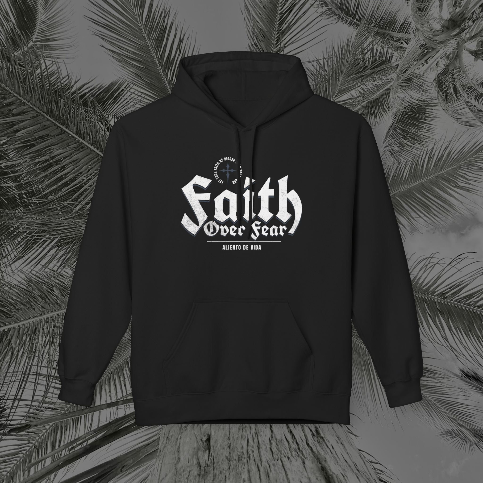 Faith Over Fear - (UNISEX) Midweight Fleece Hoodie - Aliento De Vida