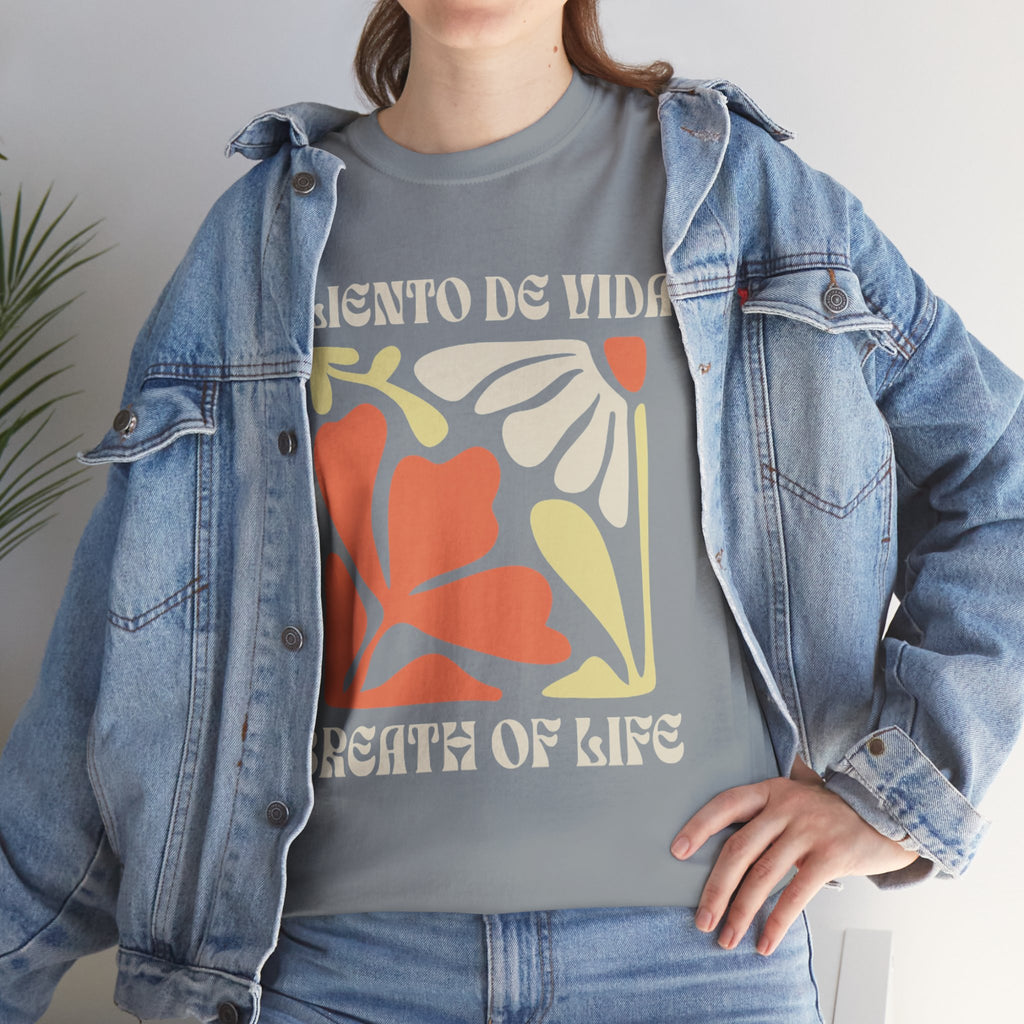One Breath, Infinite Bloom - (UNISEX) Heavy Cotton T-Shirt - Aliento De Vida