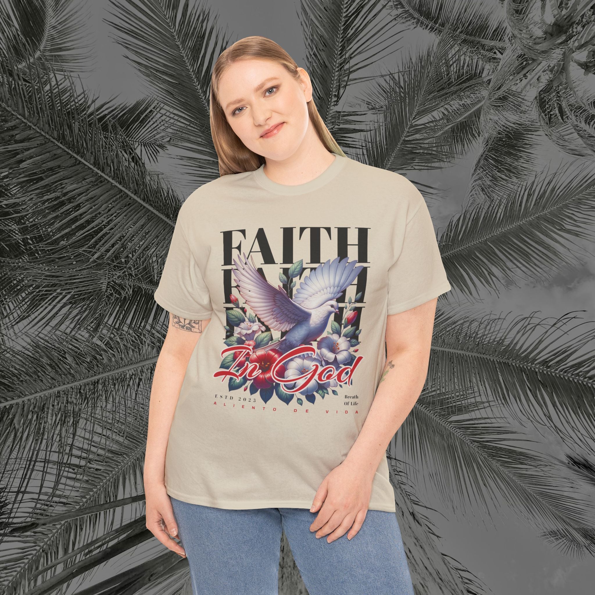 Wings of Grace - (UNISEX) Heavy Cotton Tee - Aliento De Vida