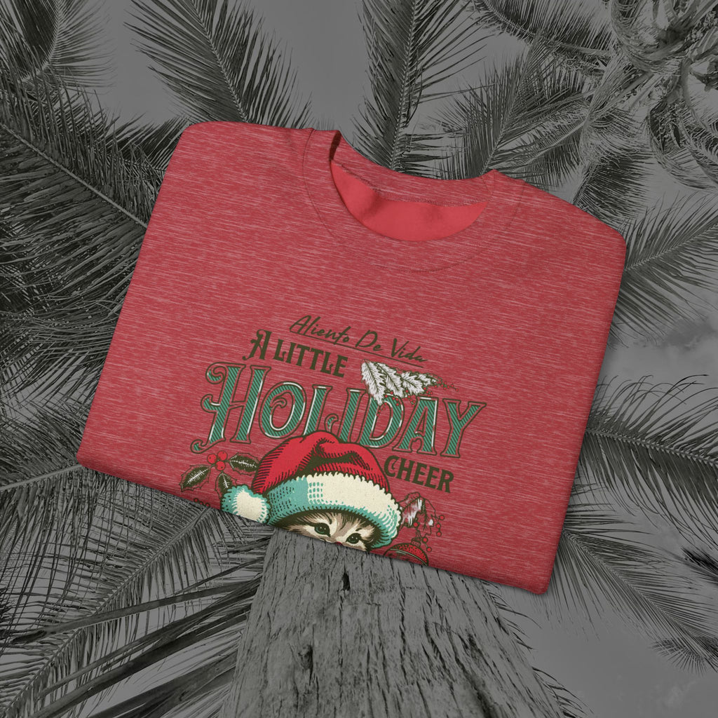 Merry Meowmas Cheer - (UNISEX) Cozy Crewneck Sweatshirt - Aliento De Vida