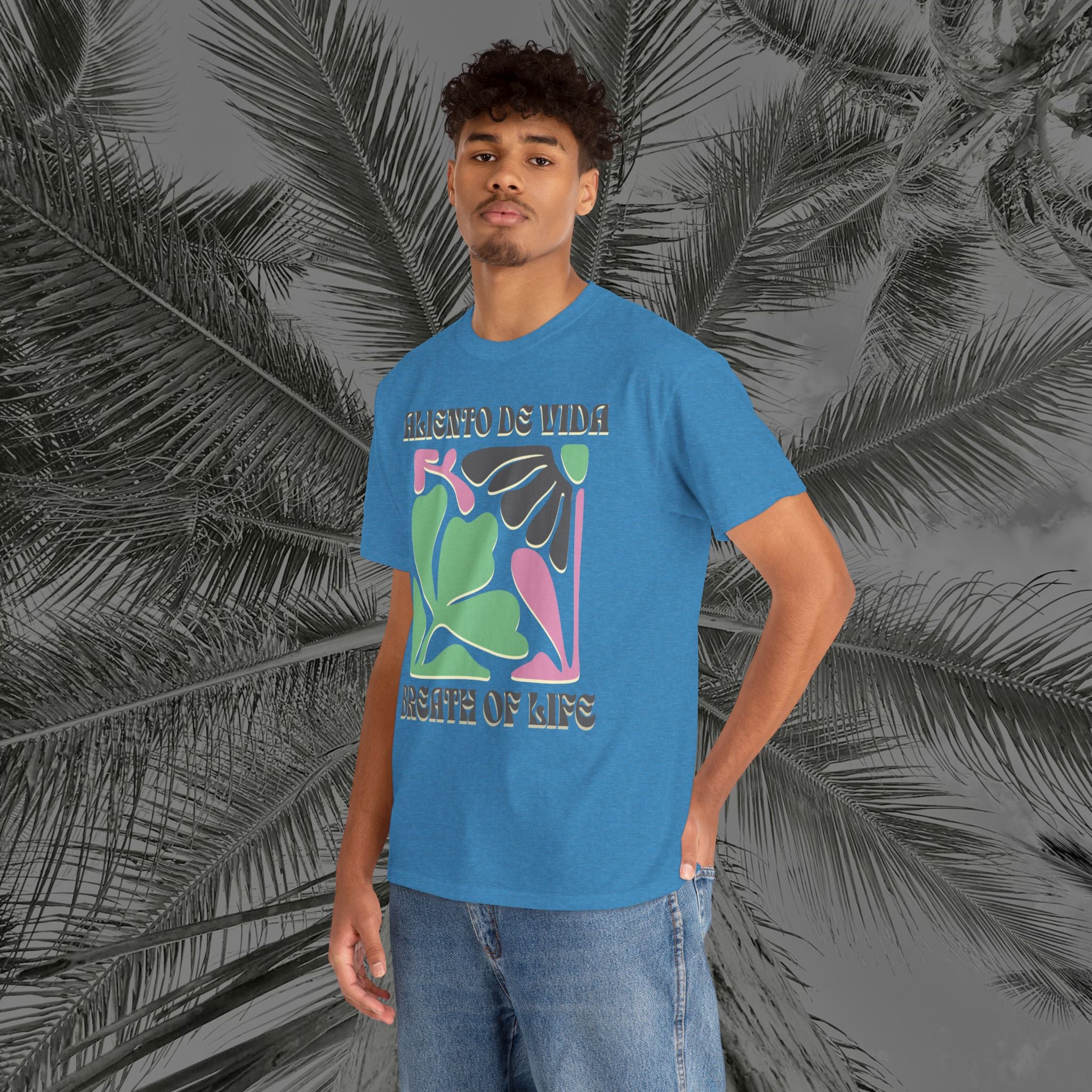 One Breath, Infinite Bloom #2 - (UNISEX) Heavy Cotton T-Shirt - Aliento De Vida