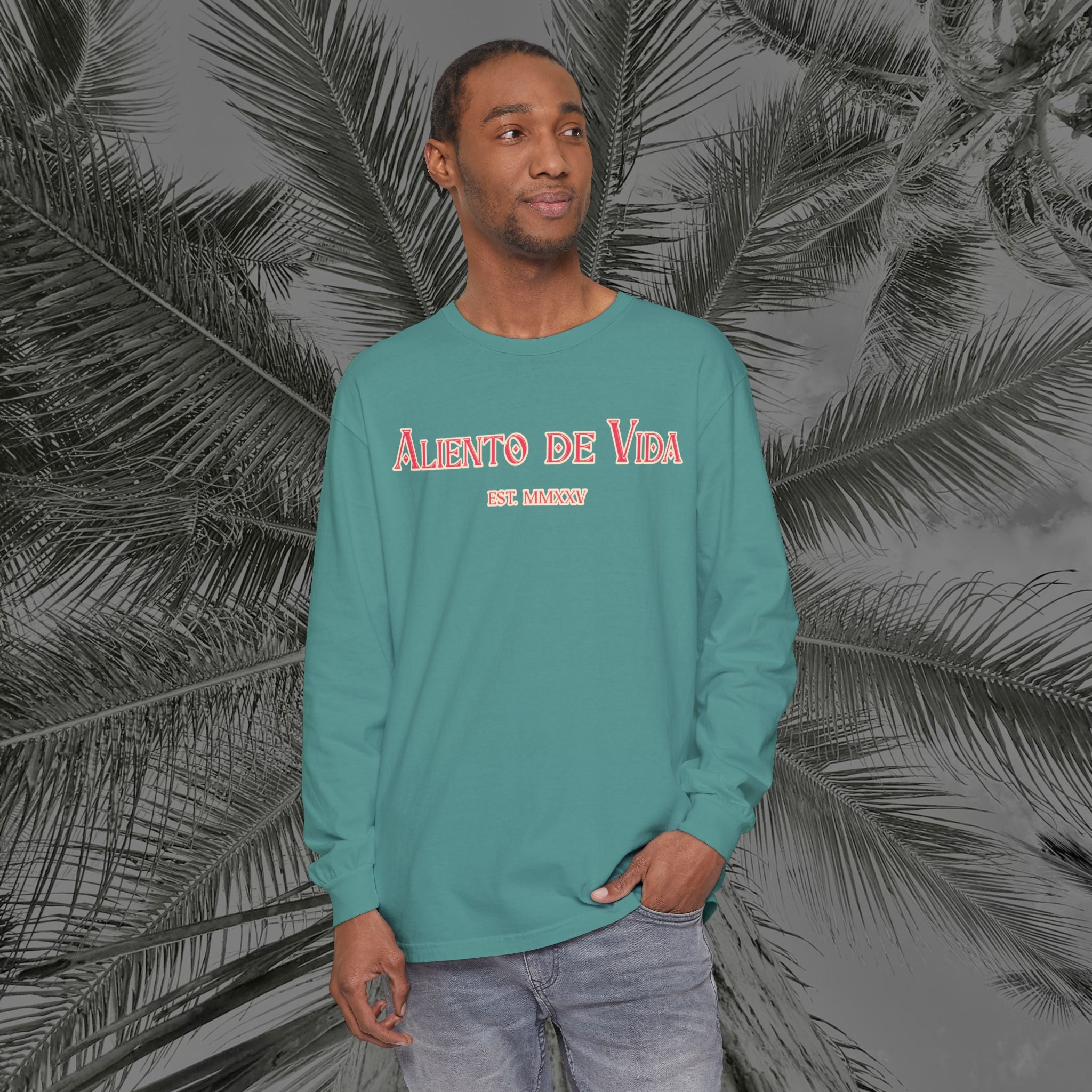 Breath Of Paradise - (UNISEX) Long Sleeve Shirt - Back Design - Aliento De Vida