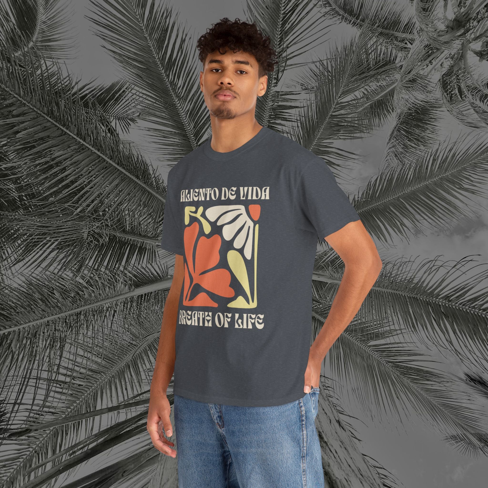 One Breath, Infinite Bloom - (UNISEX) Heavy Cotton T-Shirt - Aliento De Vida