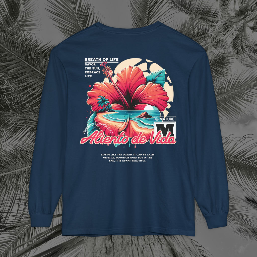 Breath Of Paradise - (UNISEX) Long Sleeve Shirt - Back Design - Aliento De Vida
