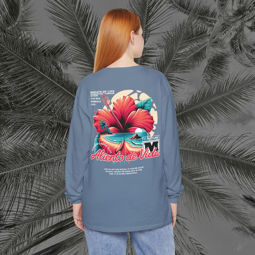 Breath Of Paradise - (UNISEX) Long Sleeve Shirt - Back Design - Aliento De Vida