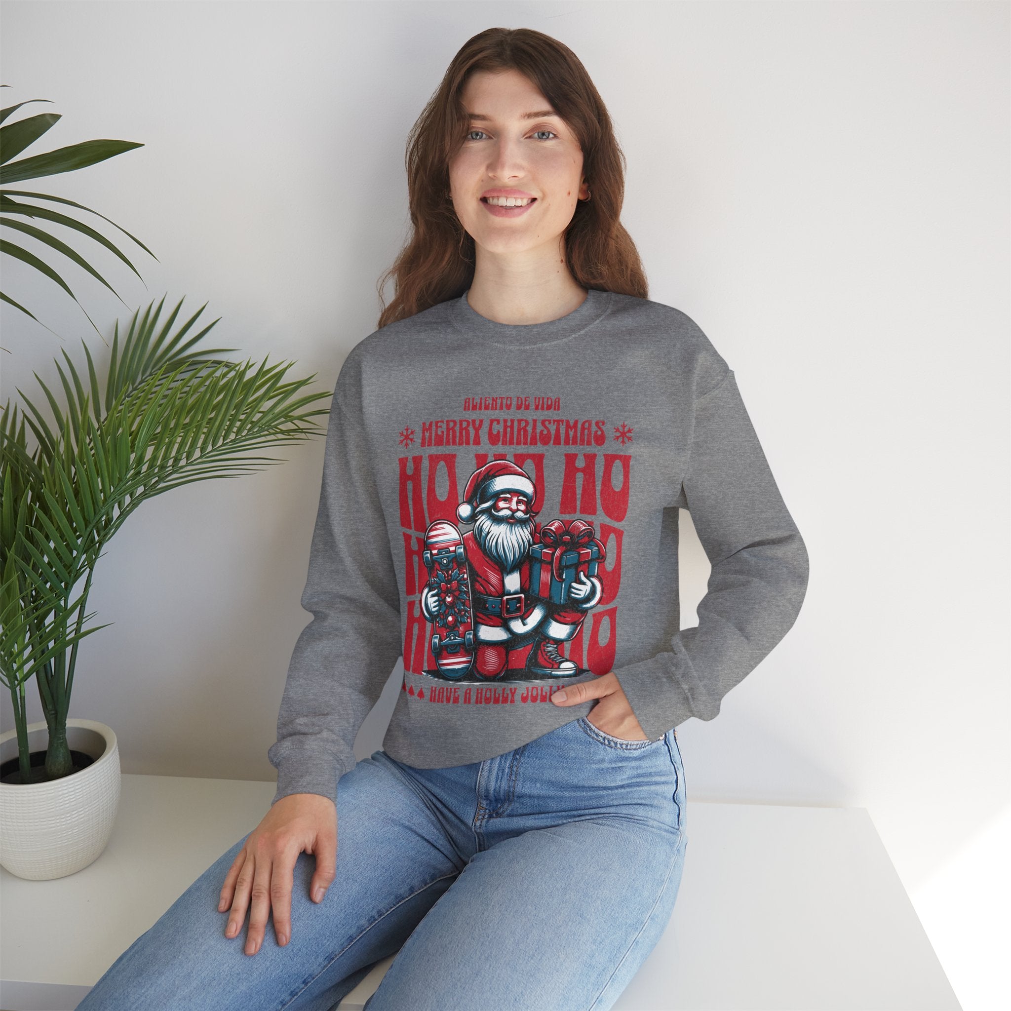 Naughty by Nature, Santa by Choice - (UNISEX) Cozy Crewneck Sweatshirt - Aliento De Vida