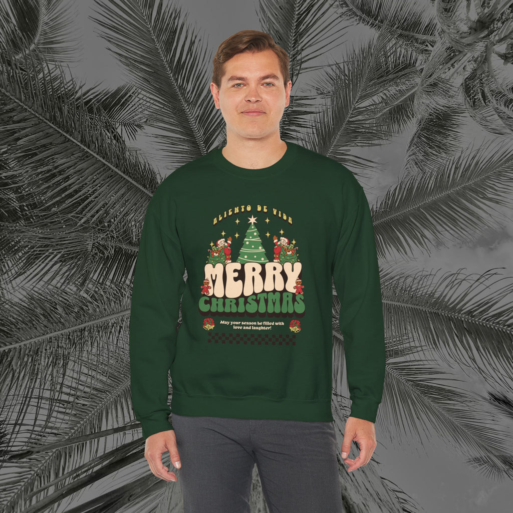 Retro Merry Magic- (UNISEX) Cozy Crewneck Sweatshirt - Aliento De Vida