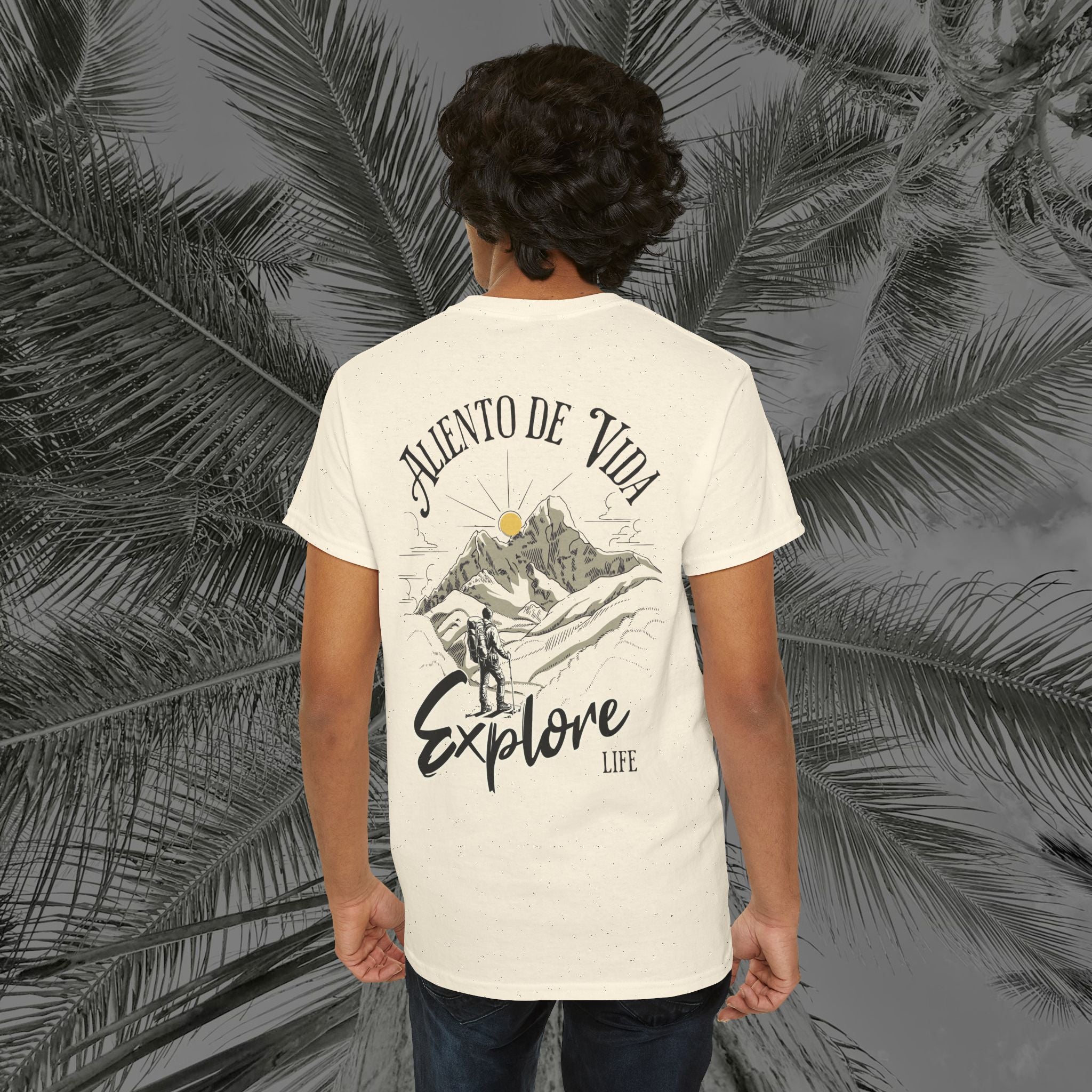 Climbing To New Heights - (UNISEX) Heavy Cotton T-Shirt - Aliento De Vida