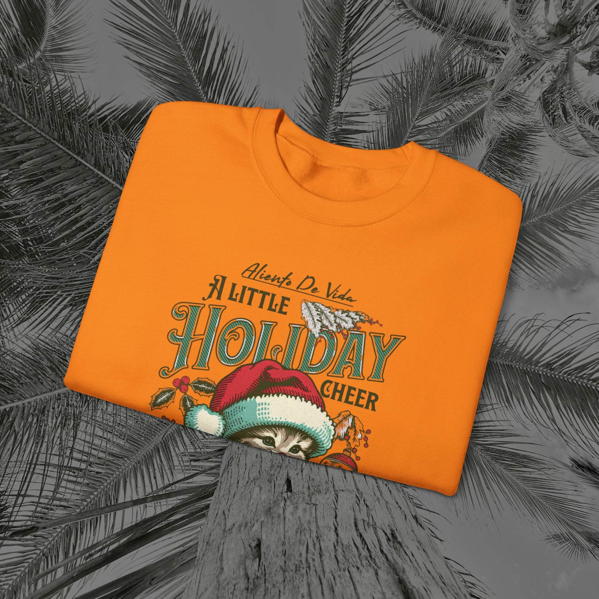 Merry Meowmas Cheer - (UNISEX) Cozy Crewneck Sweatshirt - Aliento De Vida