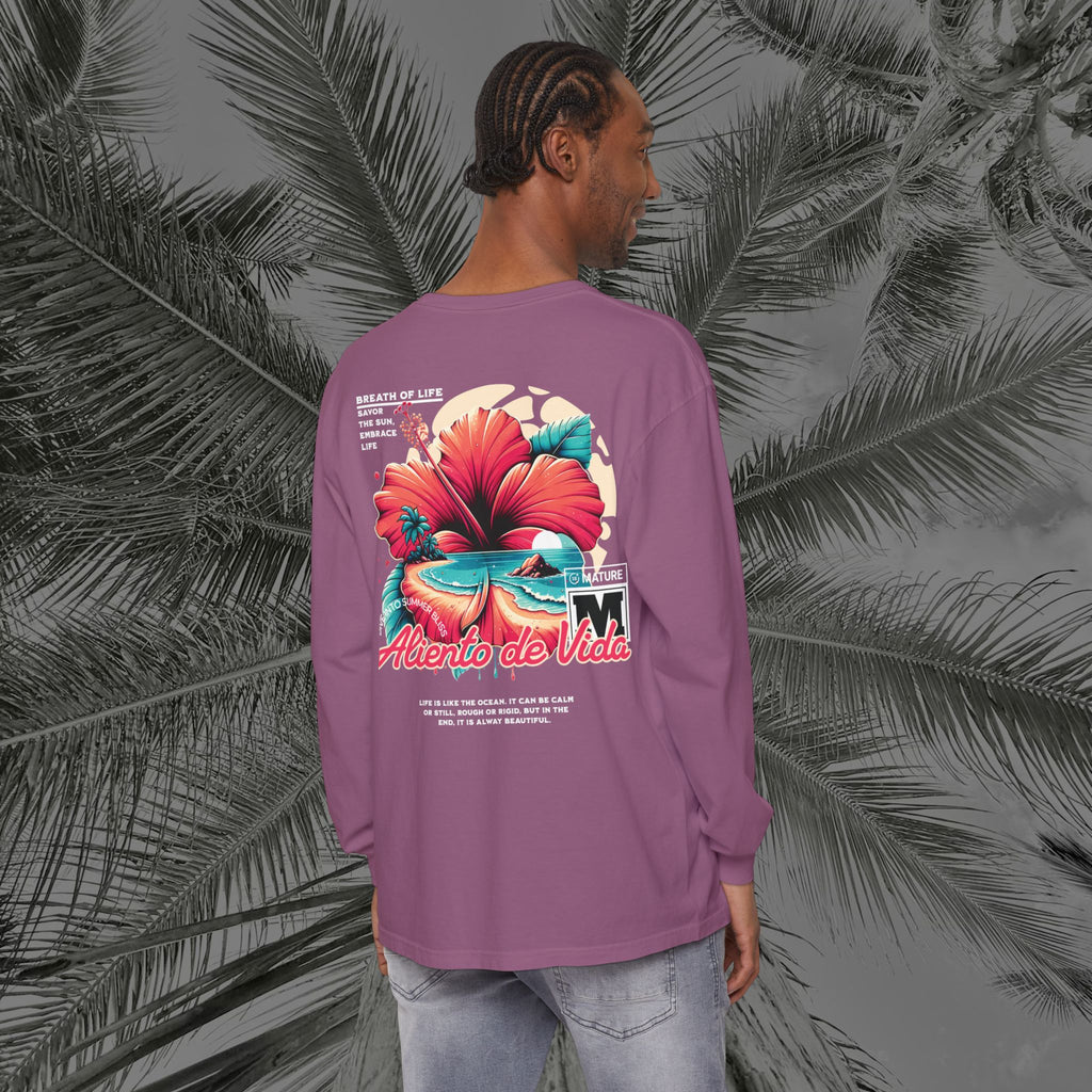 Breath Of Paradise - (UNISEX) Long Sleeve Shirt - Back Design - Aliento De Vida