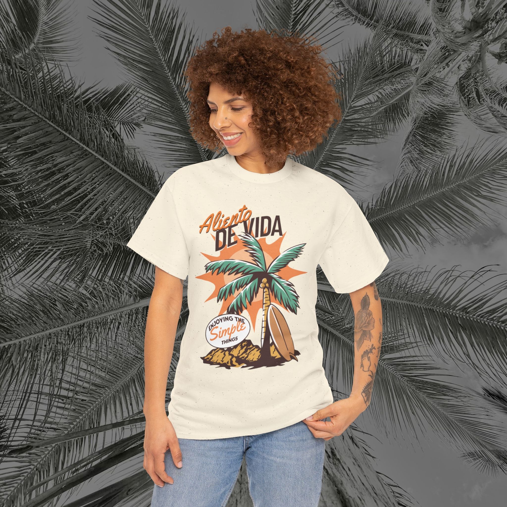 Pure Palm - (UNISEX) Heavy Cotton Tee - Aliento De Vida