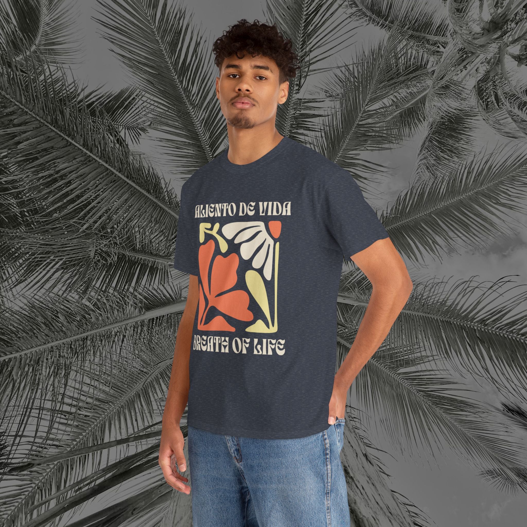 One Breath, Infinite Bloom - (UNISEX) Heavy Cotton T-Shirt - Aliento De Vida