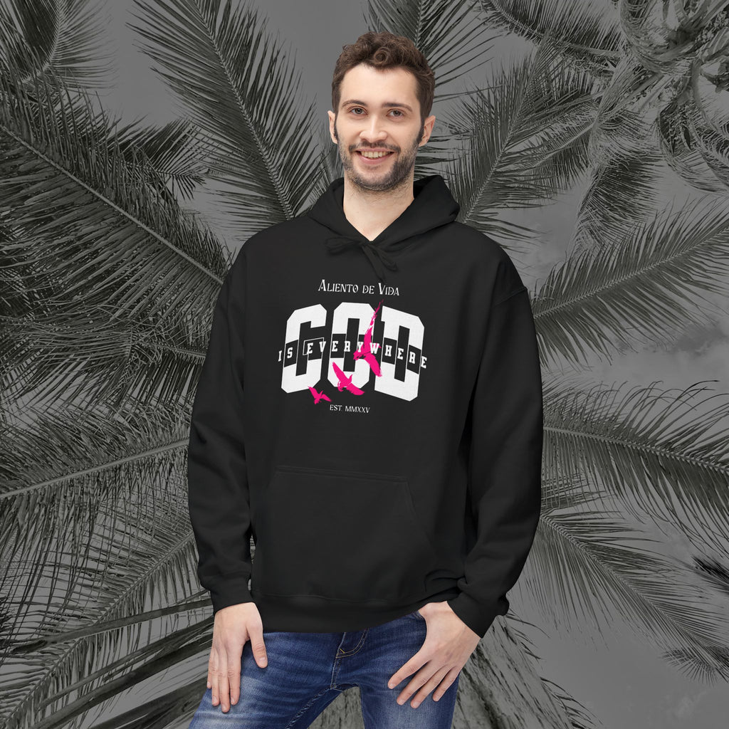 God Is Everywhere - (UNISEX) Midweight Fleece Hoodie - Aliento De Vida